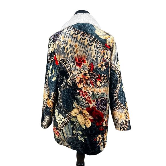 Soft Surroundings Womens Medium Multicolor Innsbrook Velvet Sherpa Lined Jacket - Picture 2 of 12